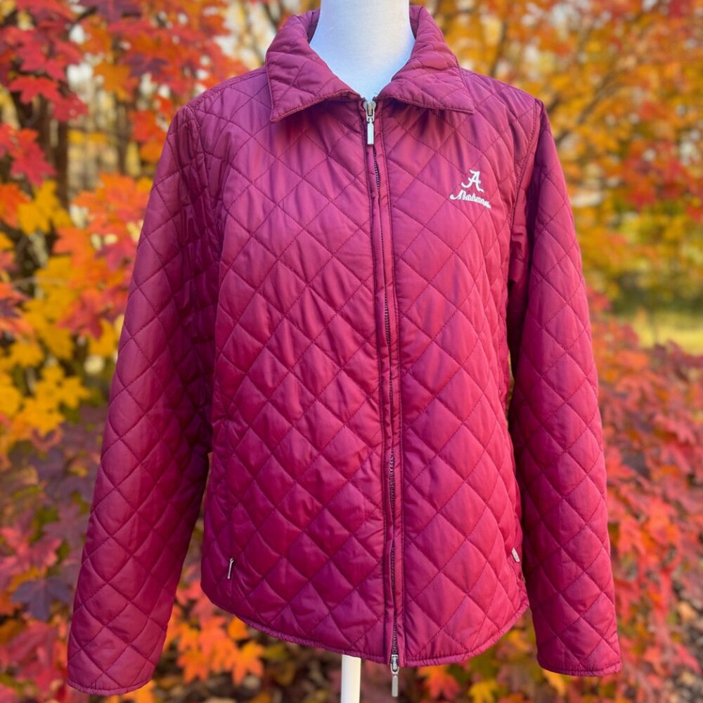 University of Alabama Crimson Tide Quilted Jacket Full Zip Women's Crable (Sz L)